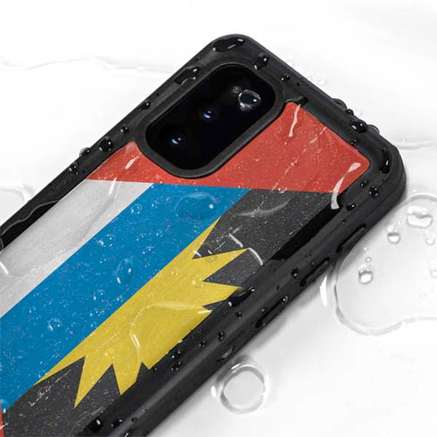 Antigua and Barbuda Flag Distressed Galaxy S20 Waterproof Case